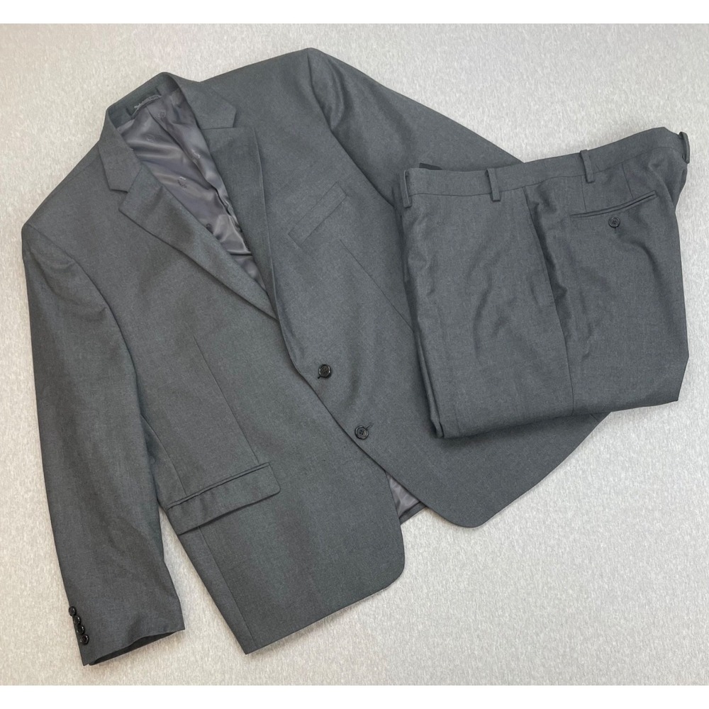 Lauren Ralph Lauren Suit Mens 48R Gray 100% Wool 2-Button Pants 42 x 28 - 2 Pcs